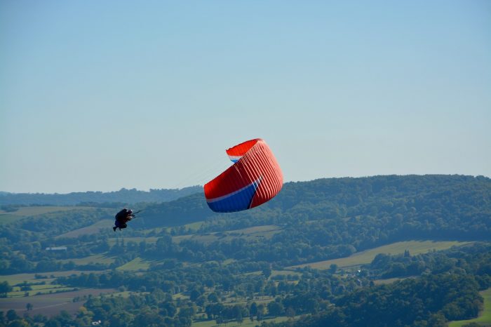 Full acrobatic paragliding flight