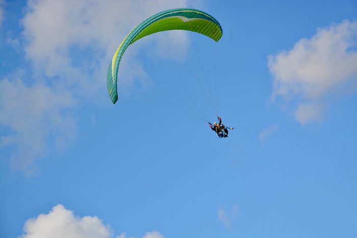 Acrobatic paragliding flight